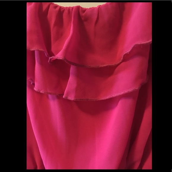Strapless Pink Ruffle Top - Picture 2 of 3